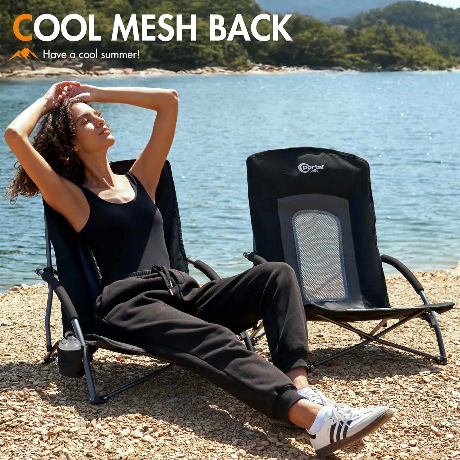 Portal Outdoors Low Beach Chair - Compact Design - Portal Outdoors