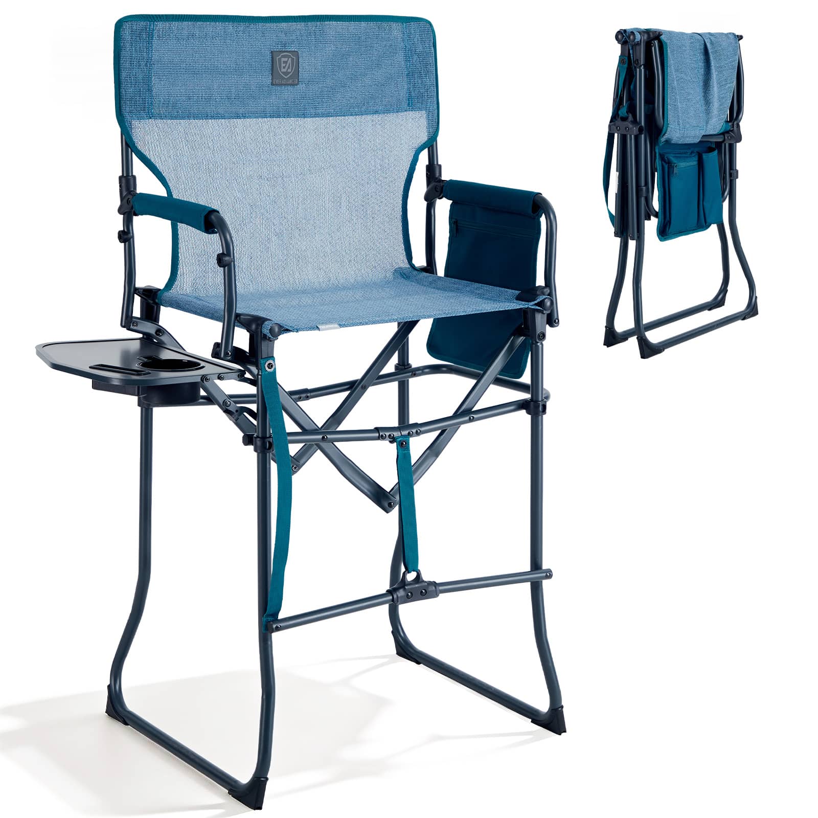 EVER ADVANCED Stretch Mesh Tall Folding Camping Chair