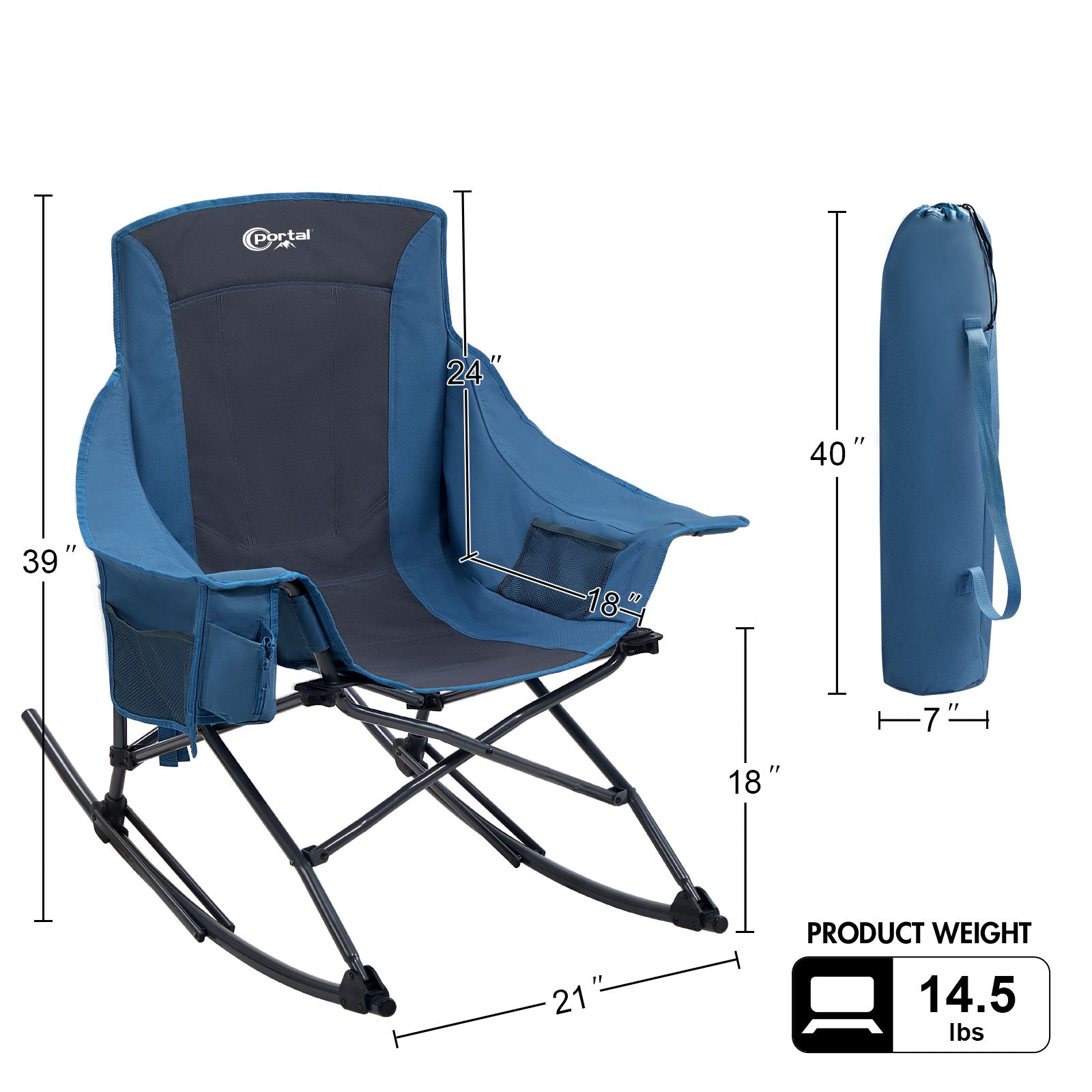 Portal Outdoors Heavy Duty Rocking Camping Chair - Portal Outdoors