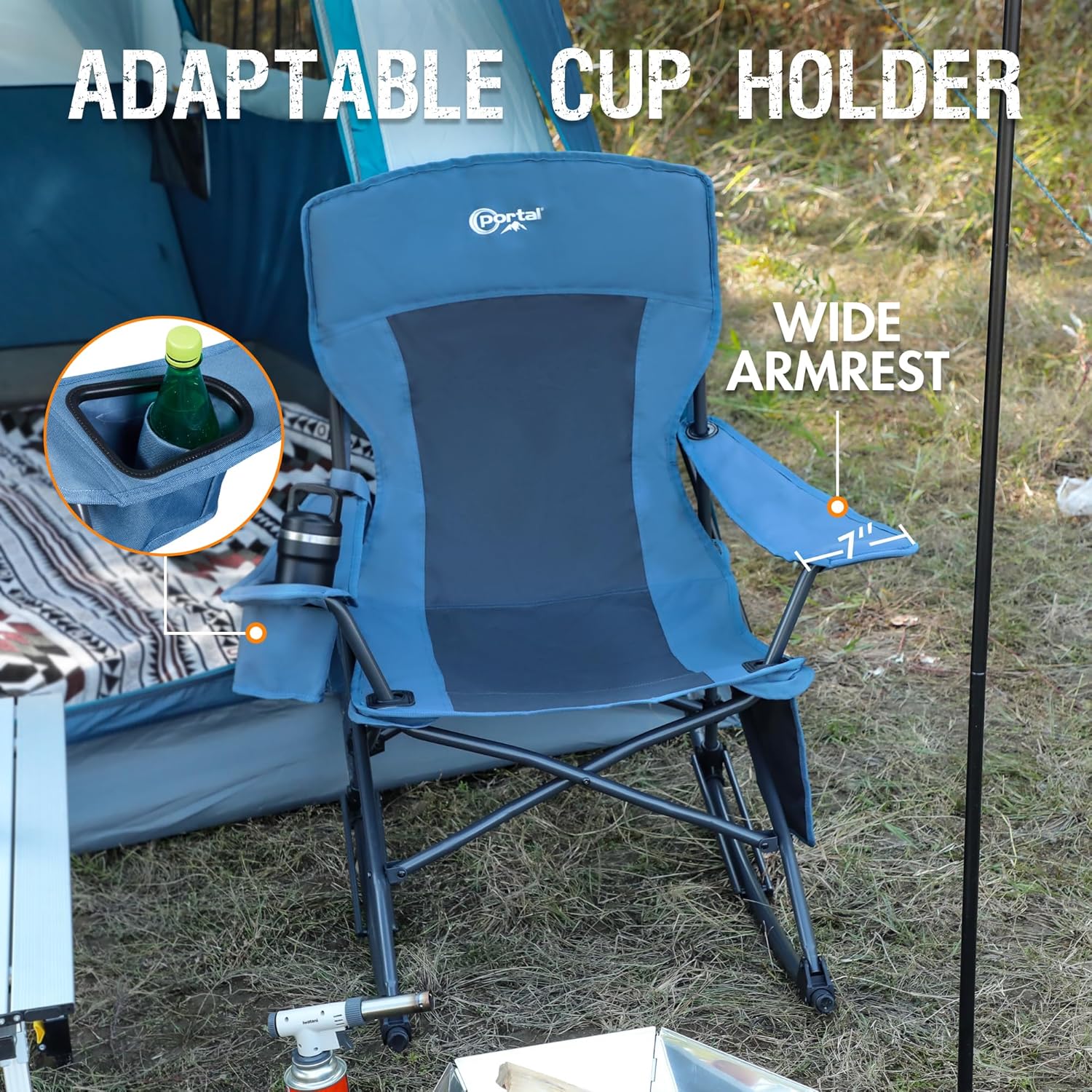 Wide - Armrest Portable Rocker - Portal Outdoors