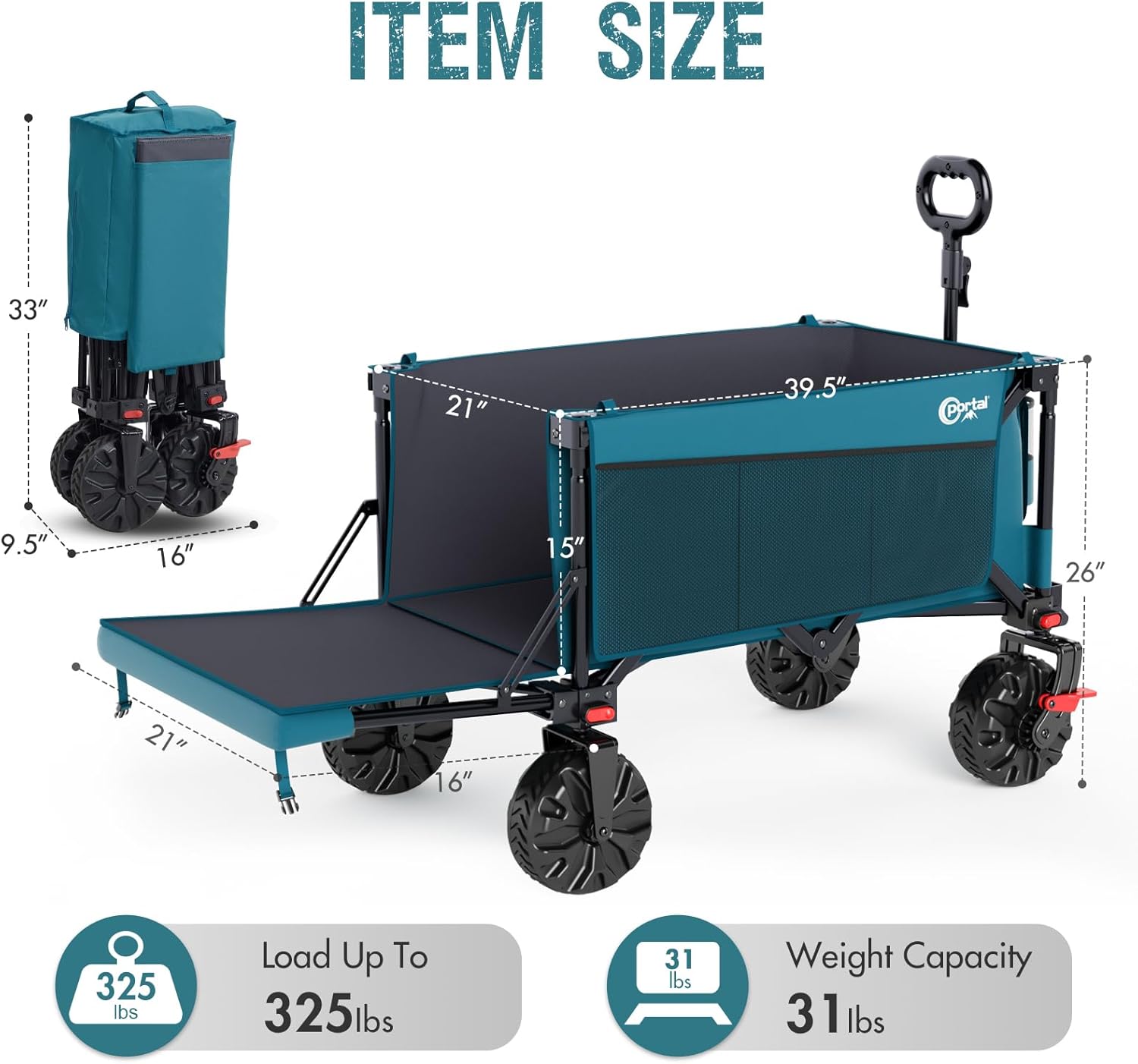 Foldable Beach Wagon with Tailgate - Portal Outdoors