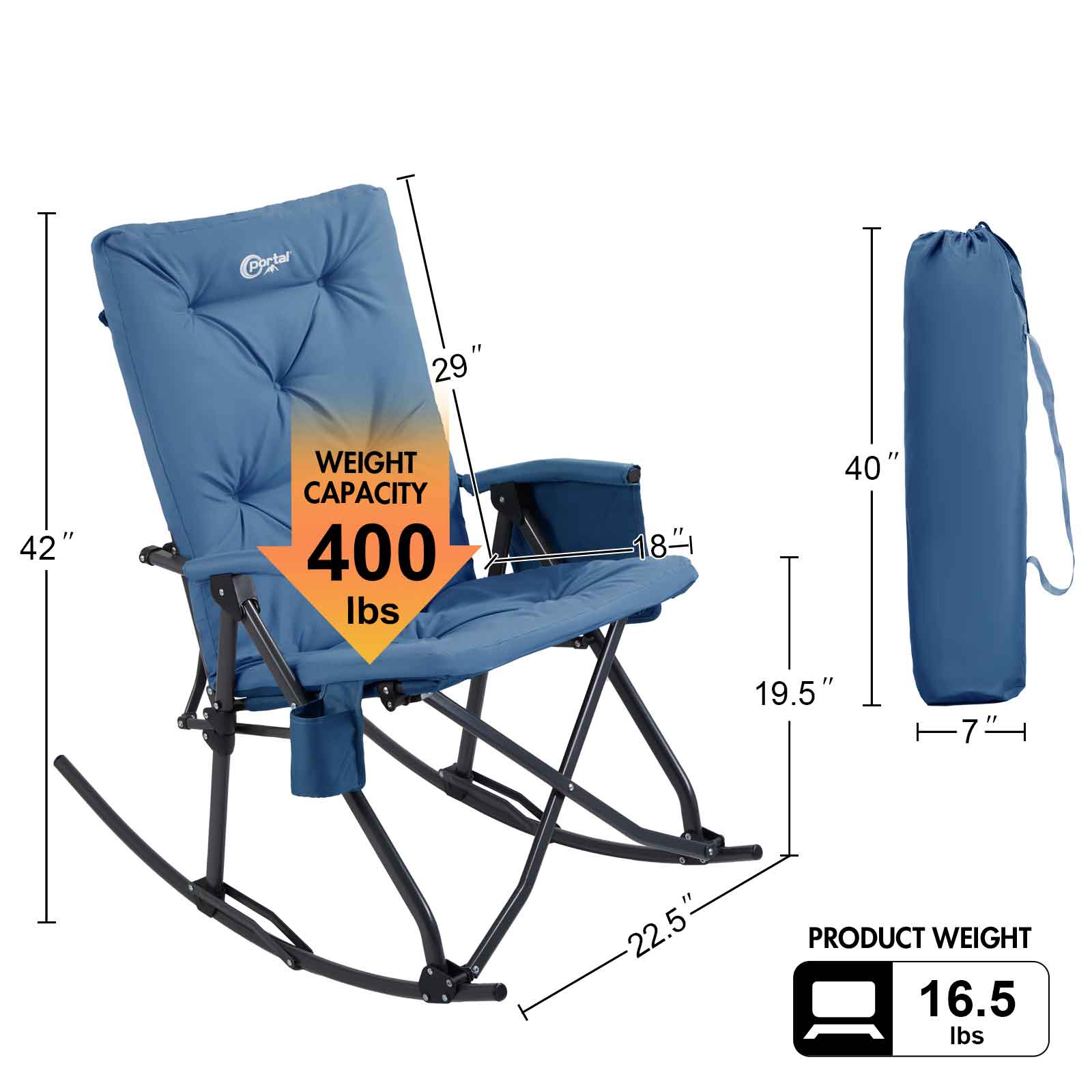 Portal Outdoors Fully Padded Rocking Chair - Portal Outdoors