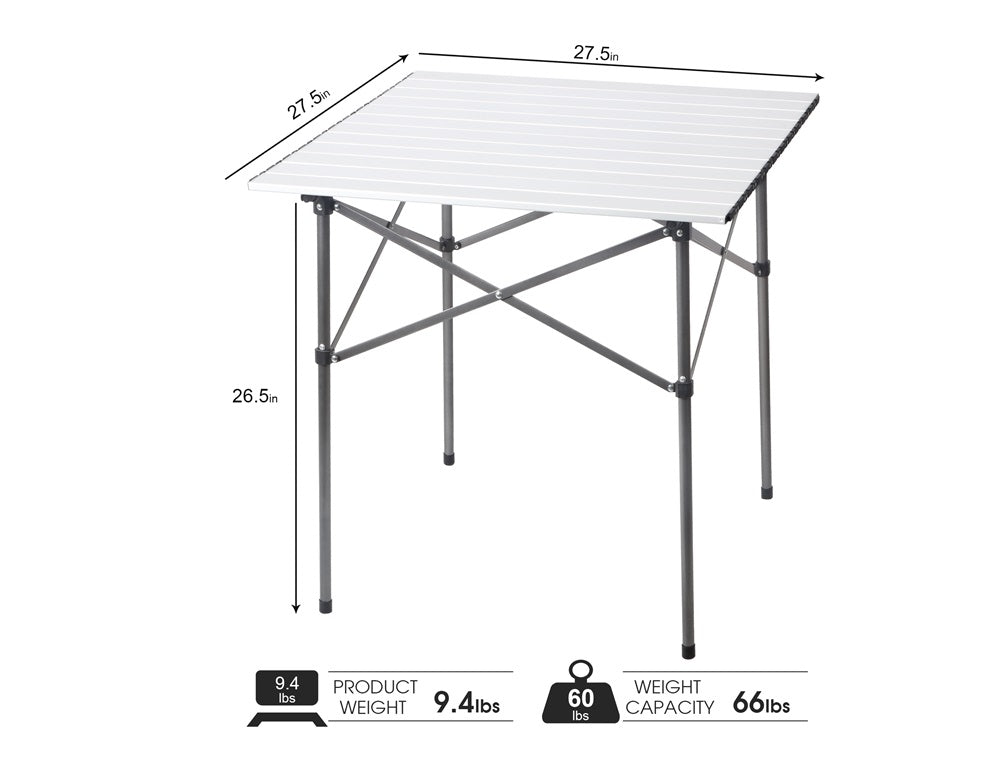 Portal Outdoors Foldable table with dimensions and weight capacity