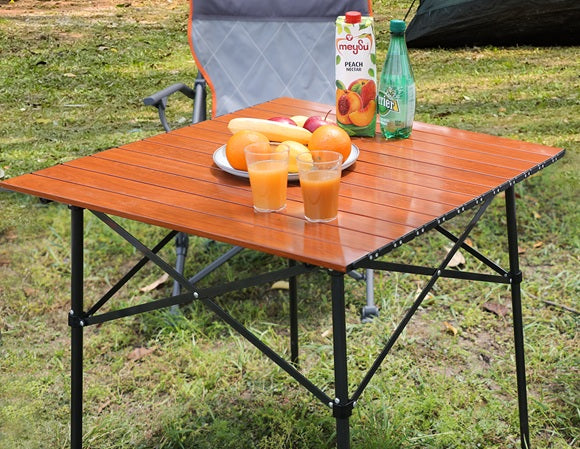 Portal Outdoors Lightweight Roll-Up Table-Square brown color