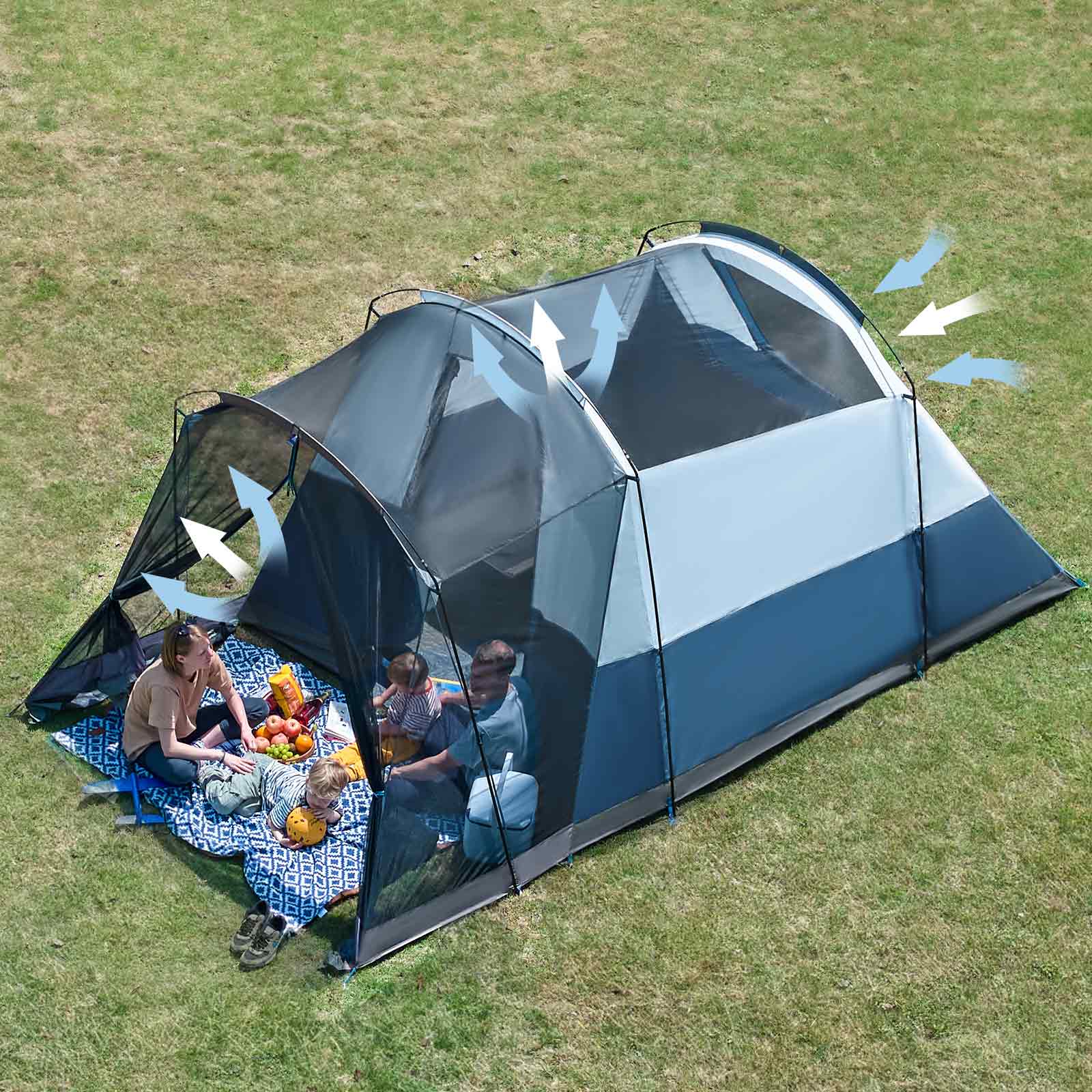 6 - Person Family Camping Tent with Screened Porch - Portal Outdoors