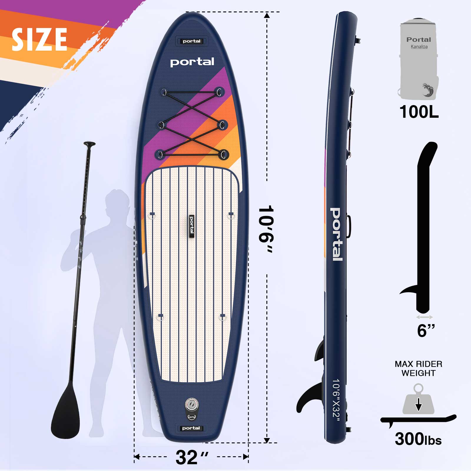 Sundrift Inflatable Stand Up Paddle Board 10'6" - Portal Outdoors