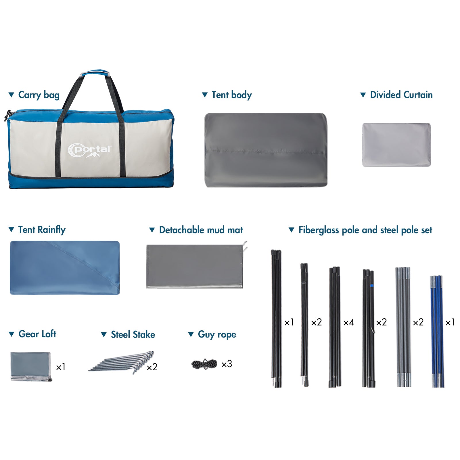 10 Person Family Cabin Tent With Porch accessories