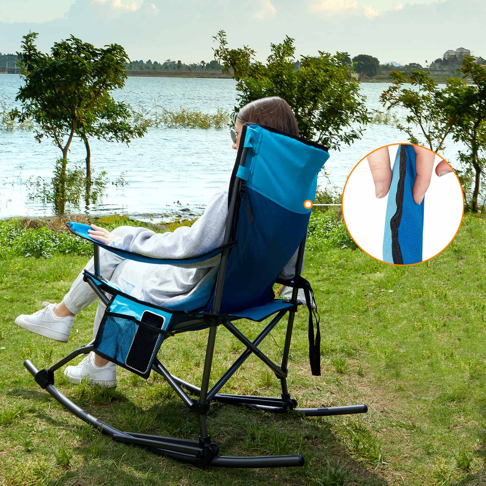 Wide - Armrest Portable Rocker - Portal Outdoors