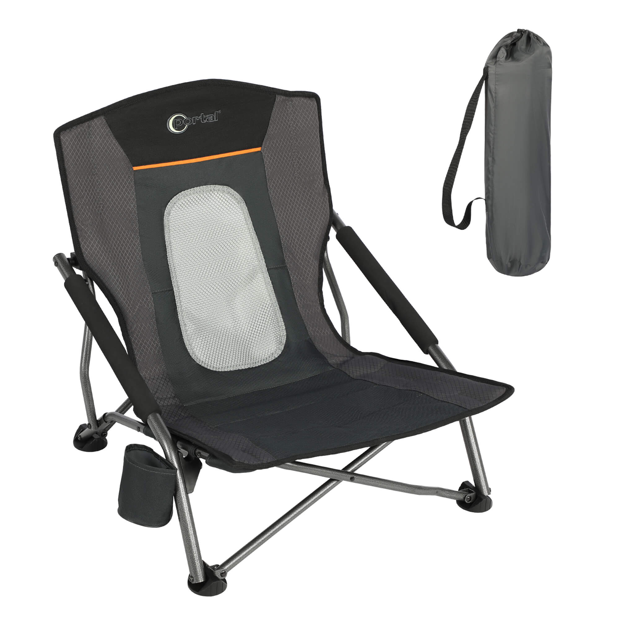 Portal Low Beach Camp Chair Folding Compact Picnic Concert Festival Chair with Carry Bag