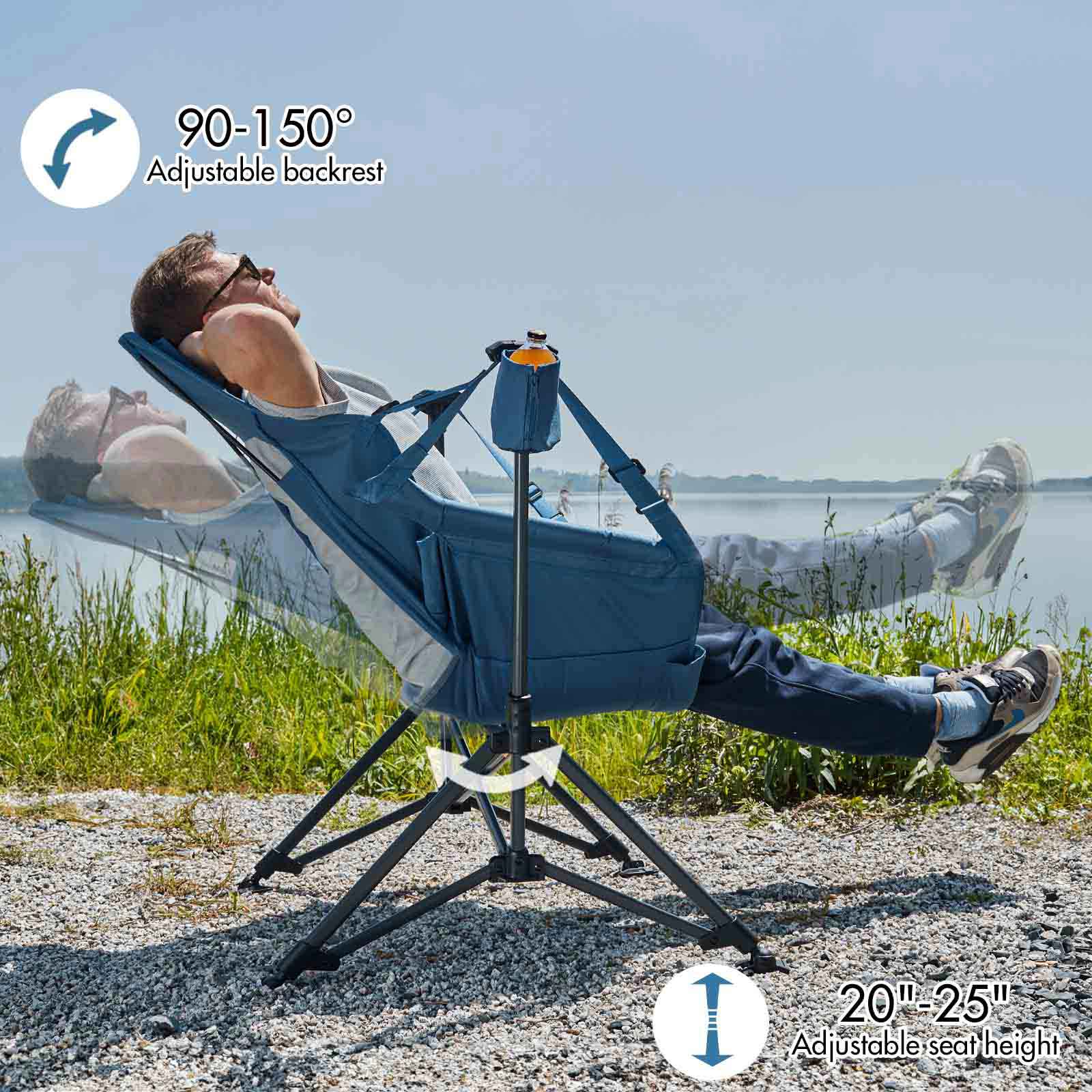 TIBER RIDGE Haock Caping Chair with Adjustable Backrest, Heavy Duty TIBER RIDGE Haock Caping Chair with Adjustable Backrest, Heavy Duty