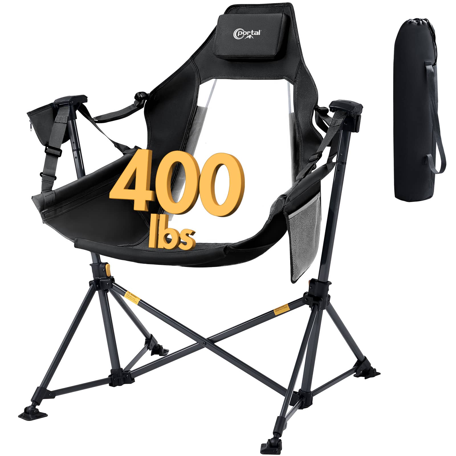 Portal Outdoors Camping Swinging Hammock Chair Black