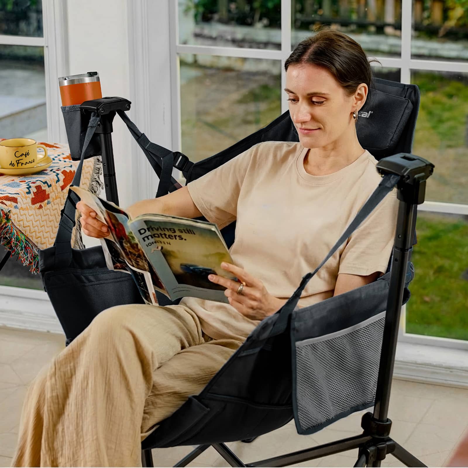 Portal Outdoors Camping Swinging Hammock Chair Black
