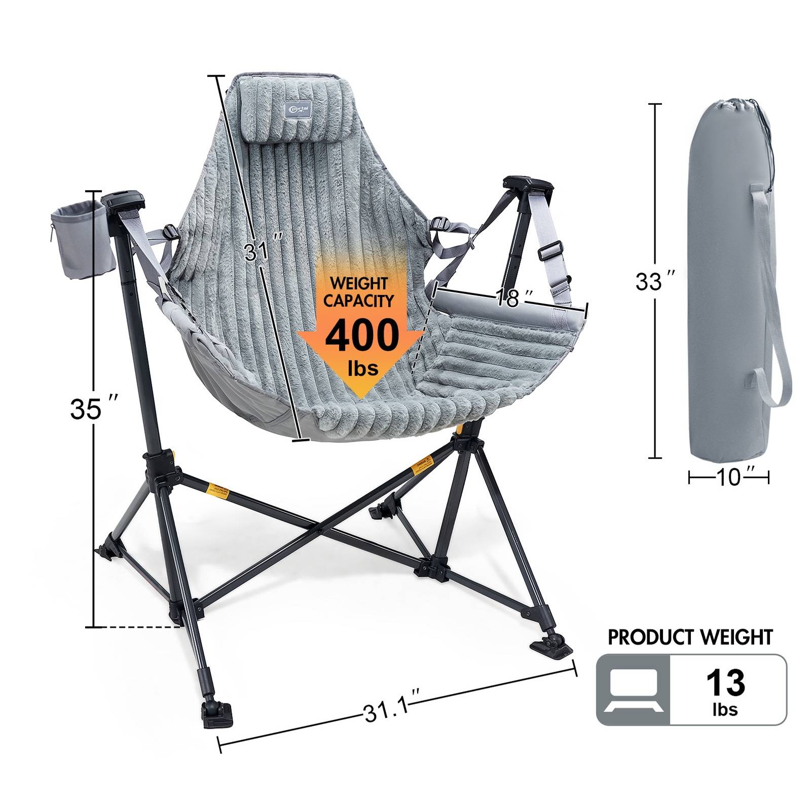 Portal Outdoors Striped Fleece Hammock Chair