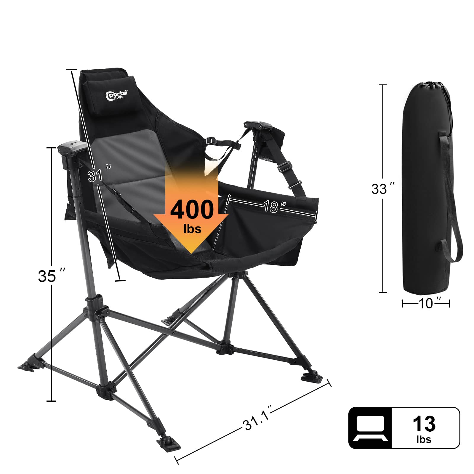 Portal Camping Swinging Hammock Chair - Portal Outdoors