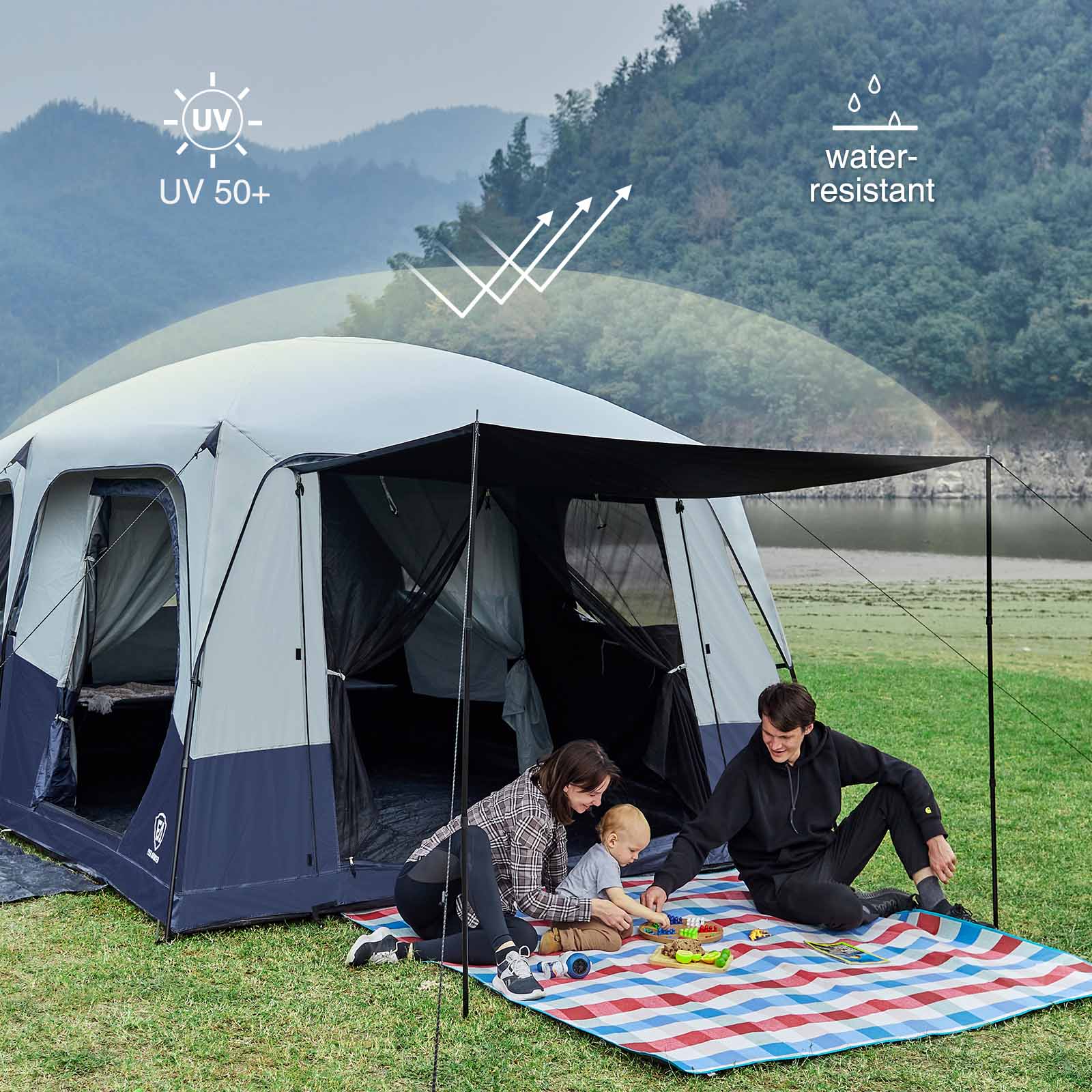 EVER ADVANCED 10 Persons Blackout Tent With Porch - Portal Outdoors