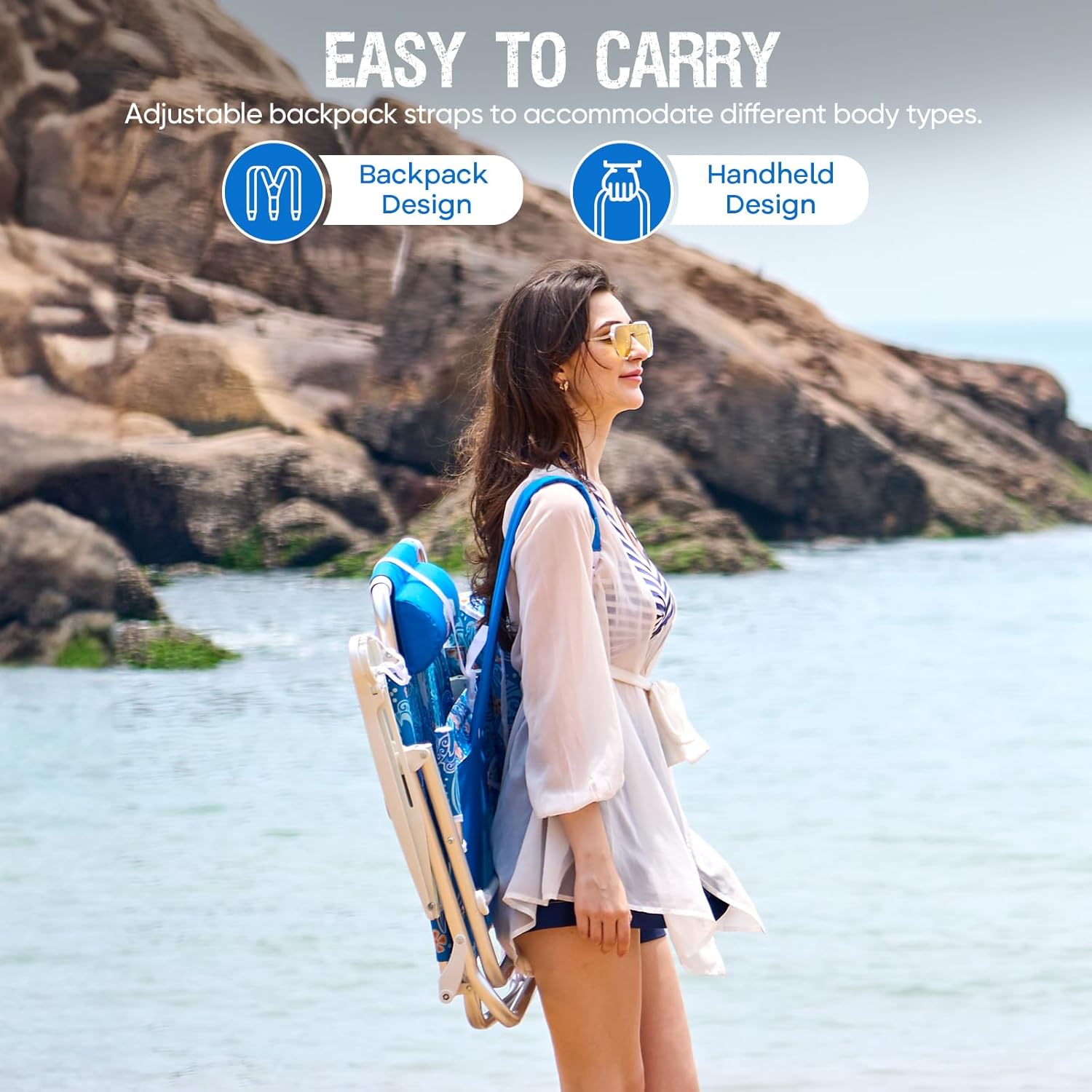Old Bahama Bay Reclining Beach Chair - Easy To Carry