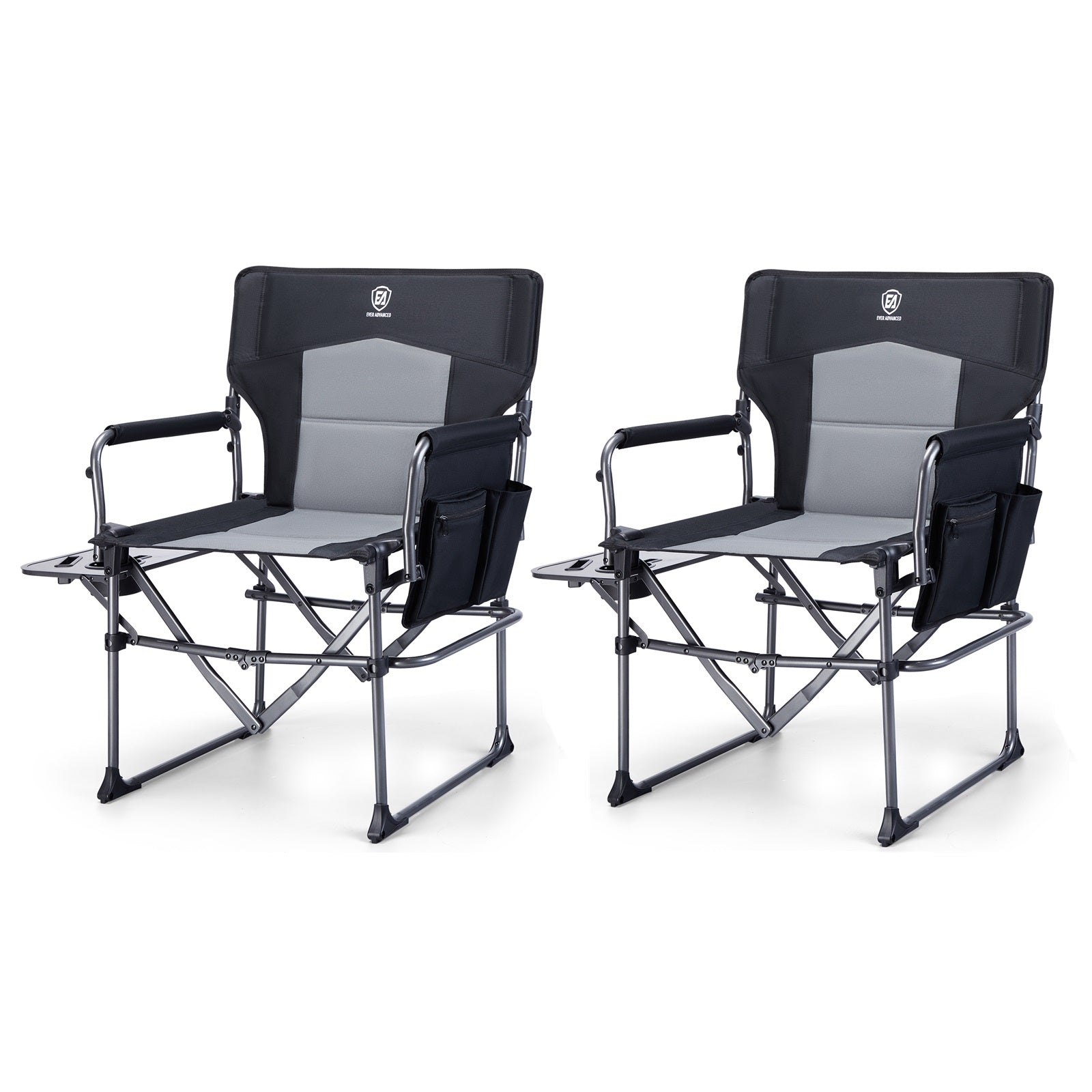 EVER ADVANCED Compact Camping Directors Chair Bundle
