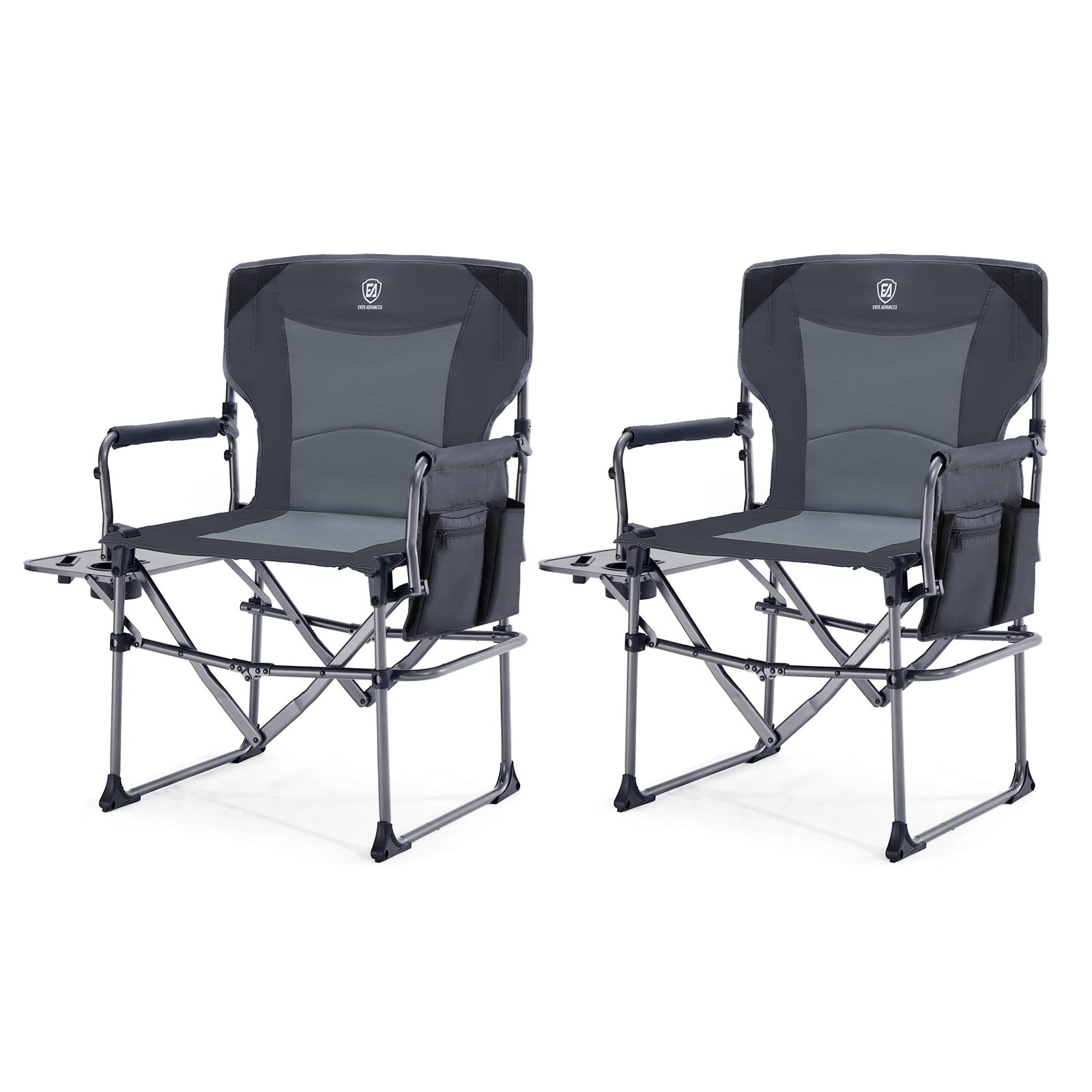 EVER ADVANCED Compact Camping Directors Chair Bundle - Directors Chair