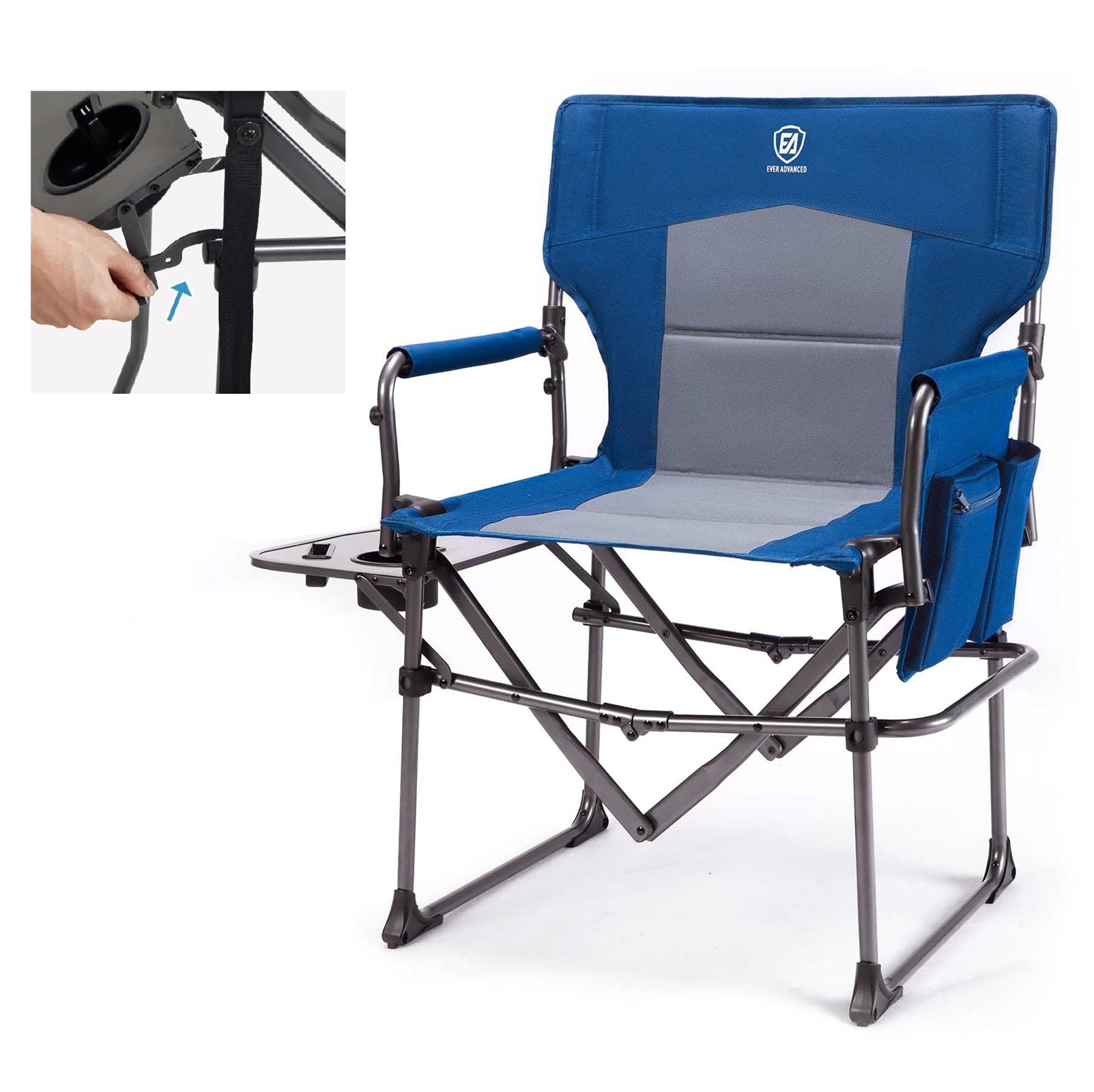 EVER ADVANCED Camping Directors Chair - Compact Fold - Directors Chair