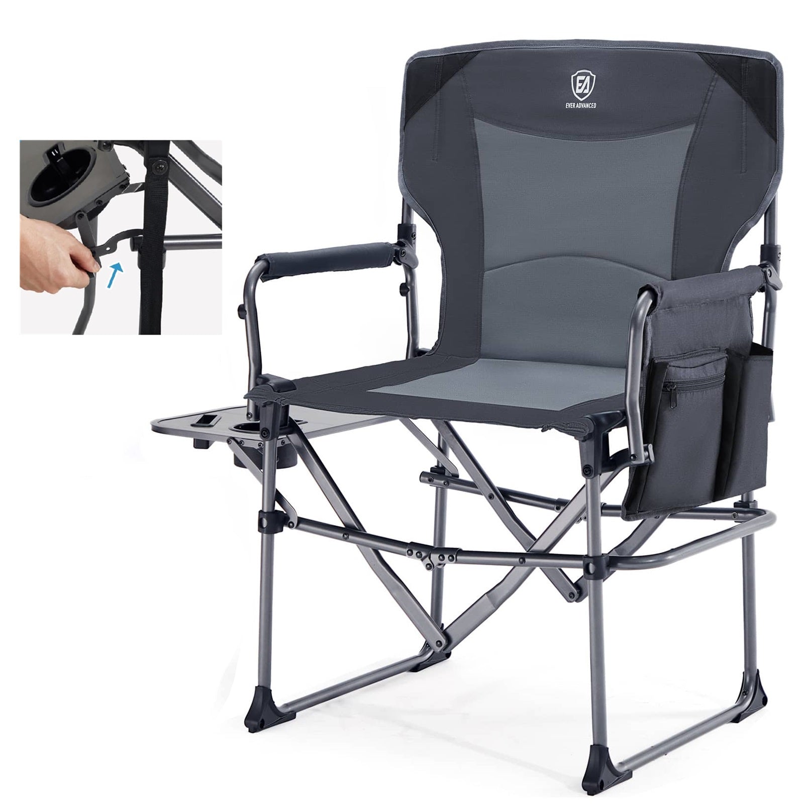 EVER ADVANCED Camping Directors Chair - Compact Fold - Directors Chair