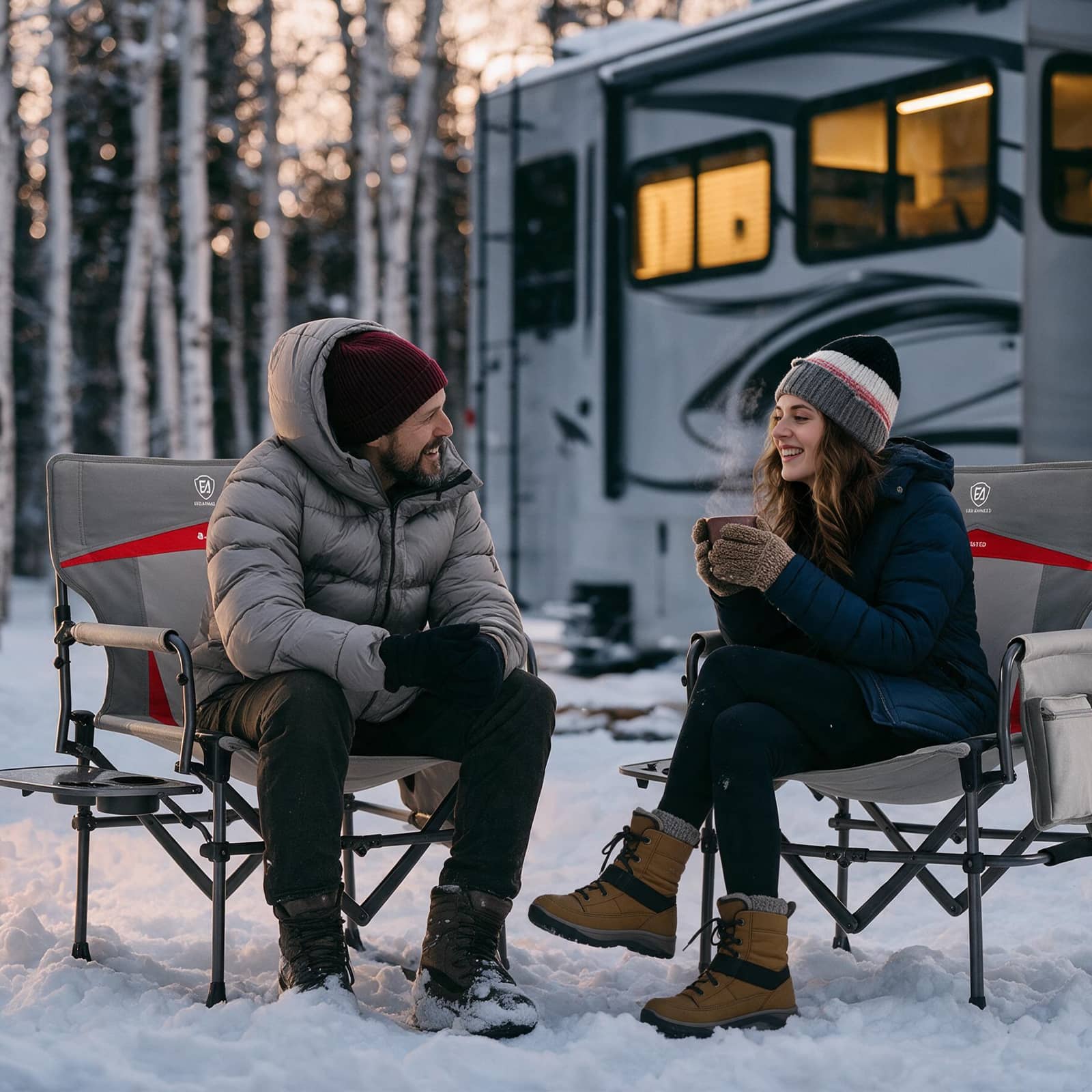 EVER ADVANCED Heated Camping Director Chair