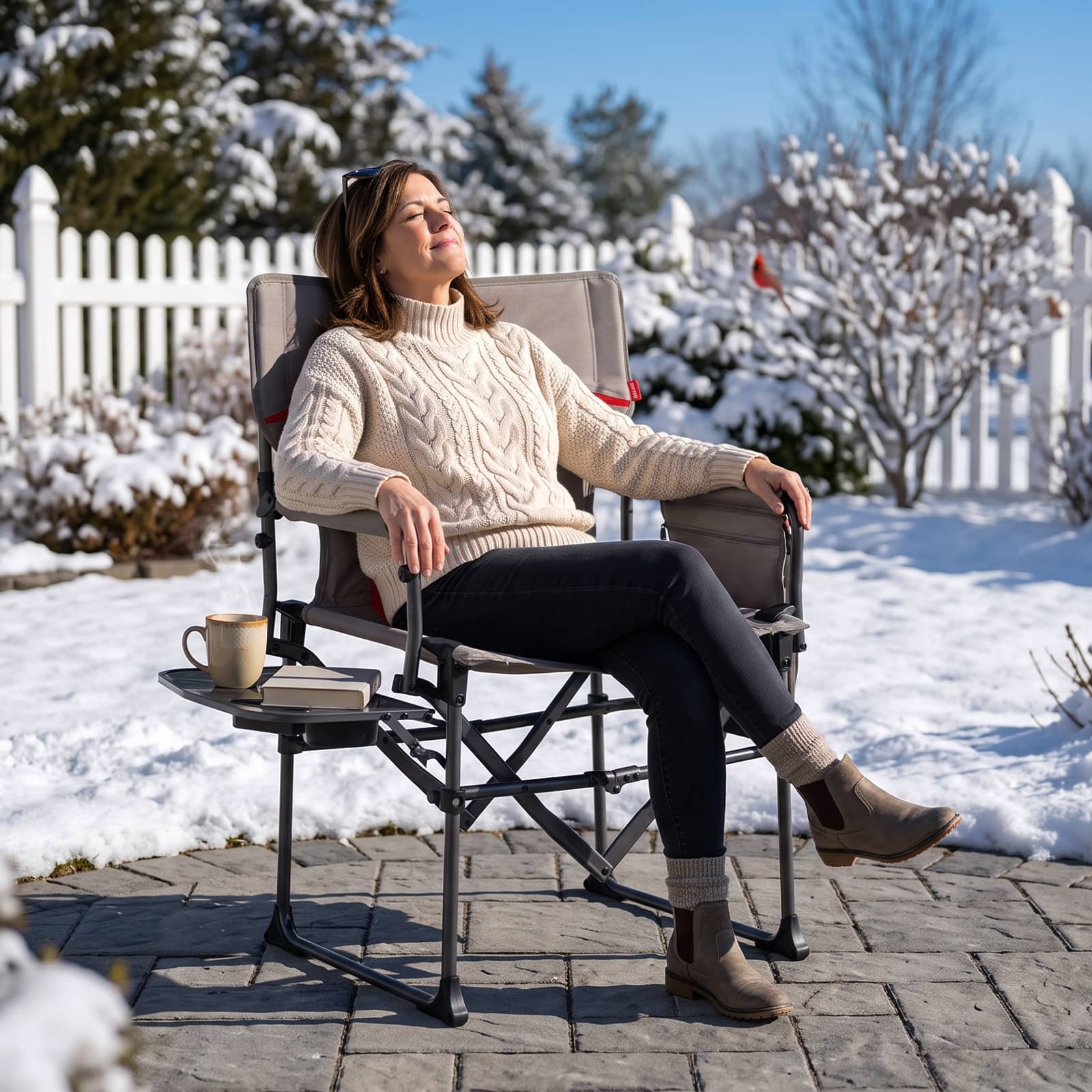 EVER ADVANCED Heated Camping Director Chair