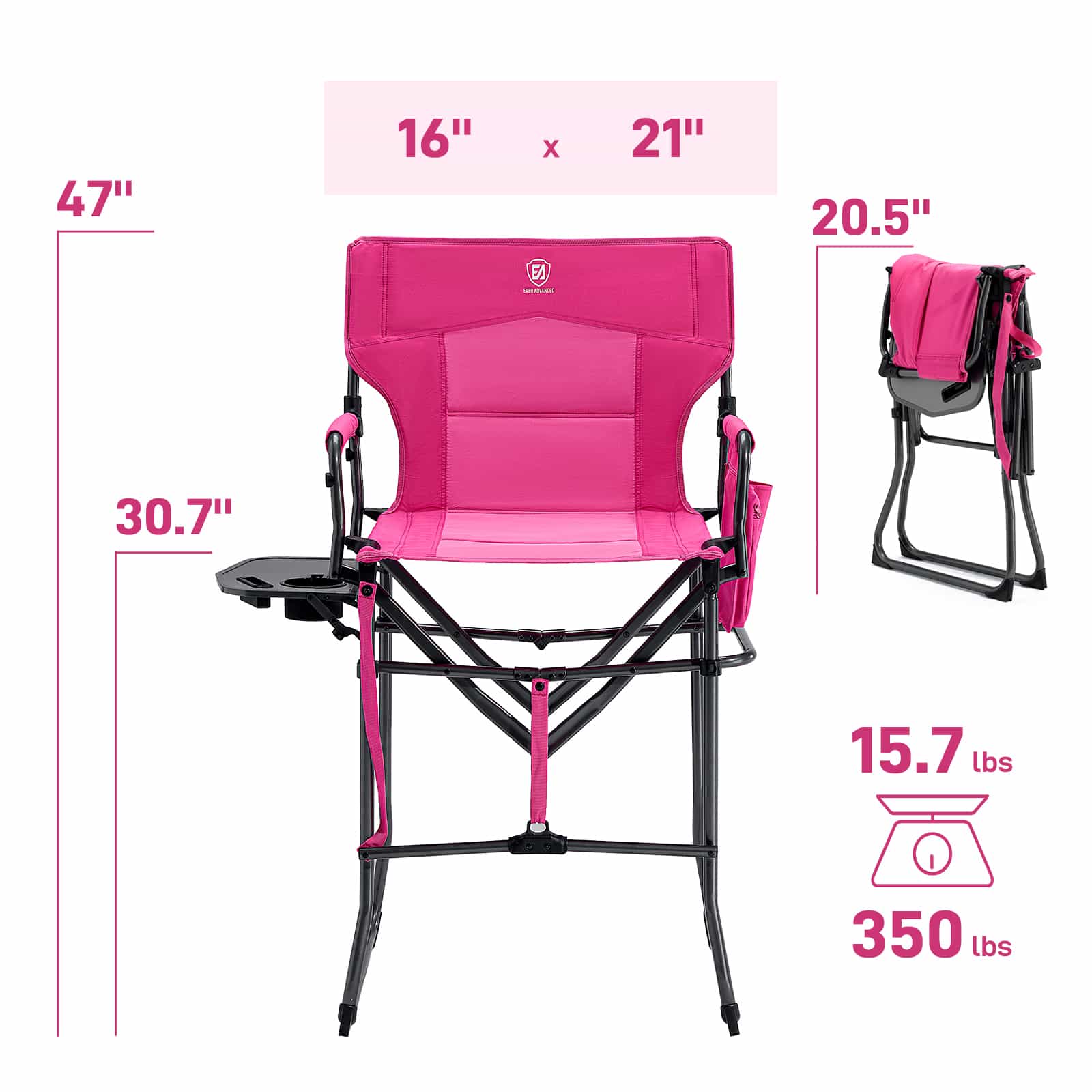 EVER ADVANCED Portable Tall Folding Camping Chair - Portal Outdoors