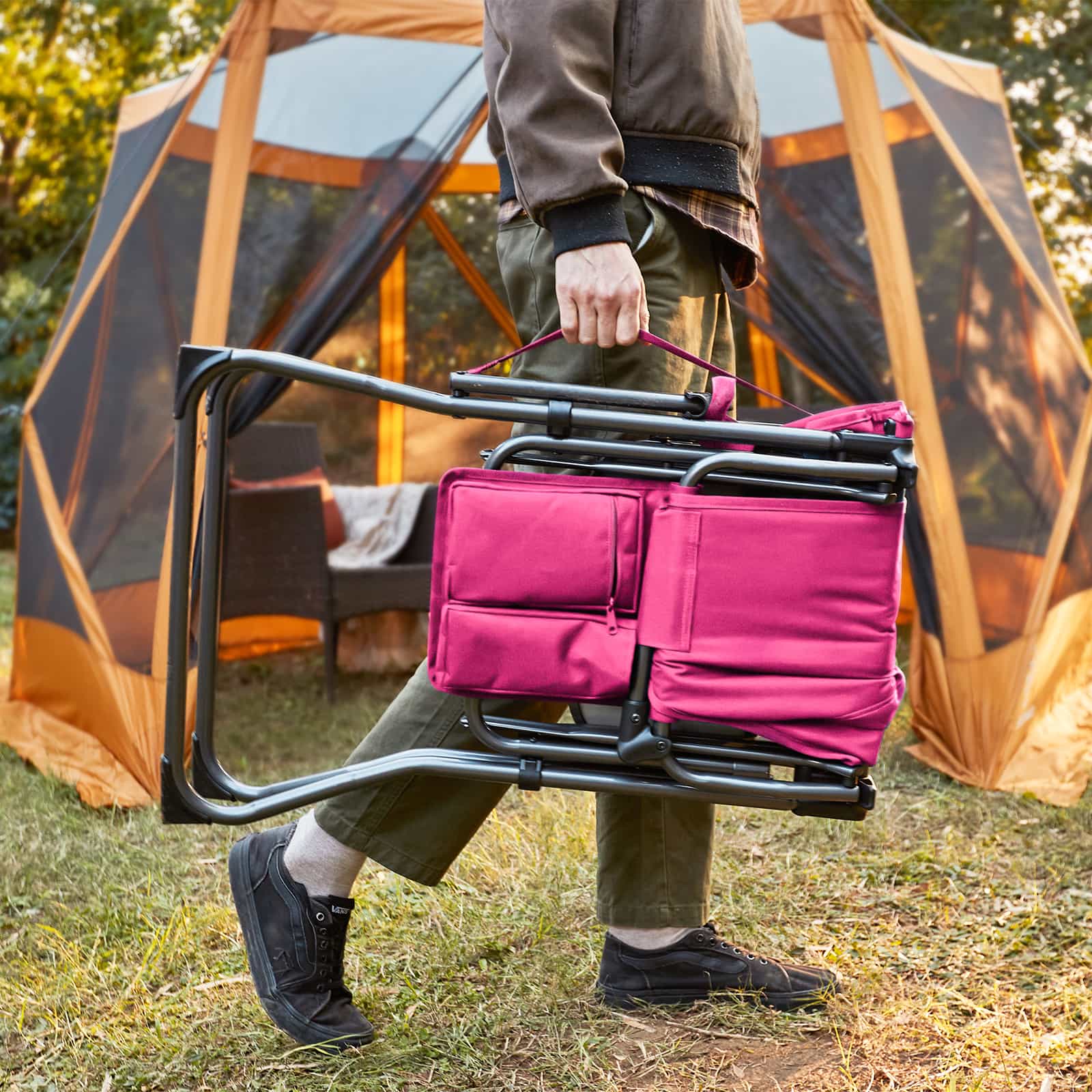 EVER ADVANCED Portable Tall Folding Camping Chair - Portal Outdoors