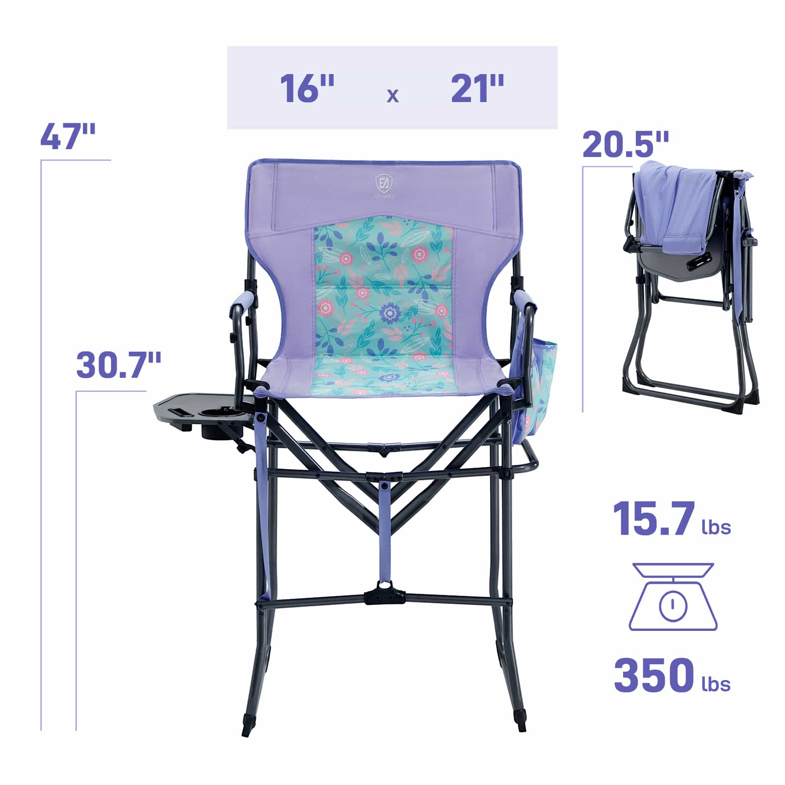 EVER ADVANCED Portable Tall Folding Camping Chair - Portal Outdoors