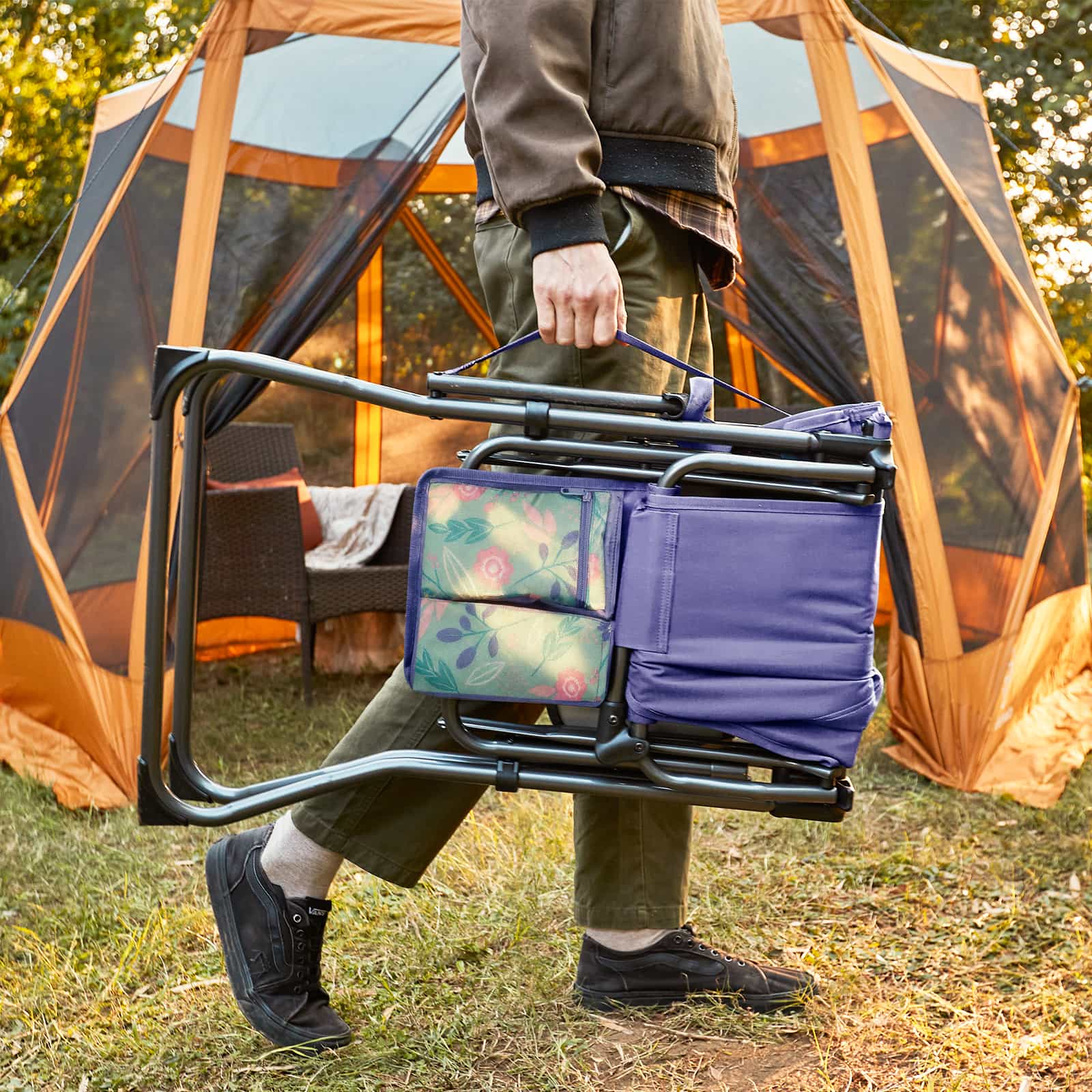 EVER ADVANCED Portable Tall Folding Camping Chair - Portal Outdoors