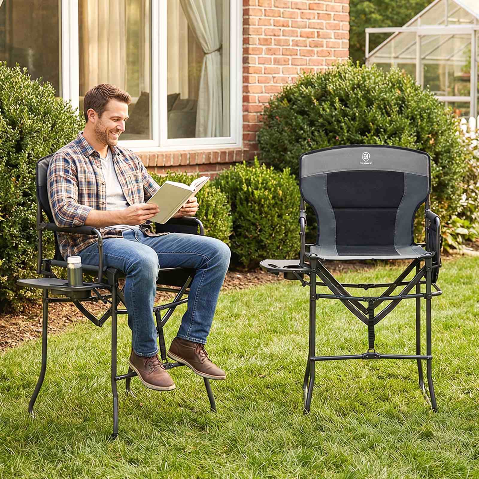 EVER ADVANCED Portable Tall Folding Camping Chair - Portal Outdoors
