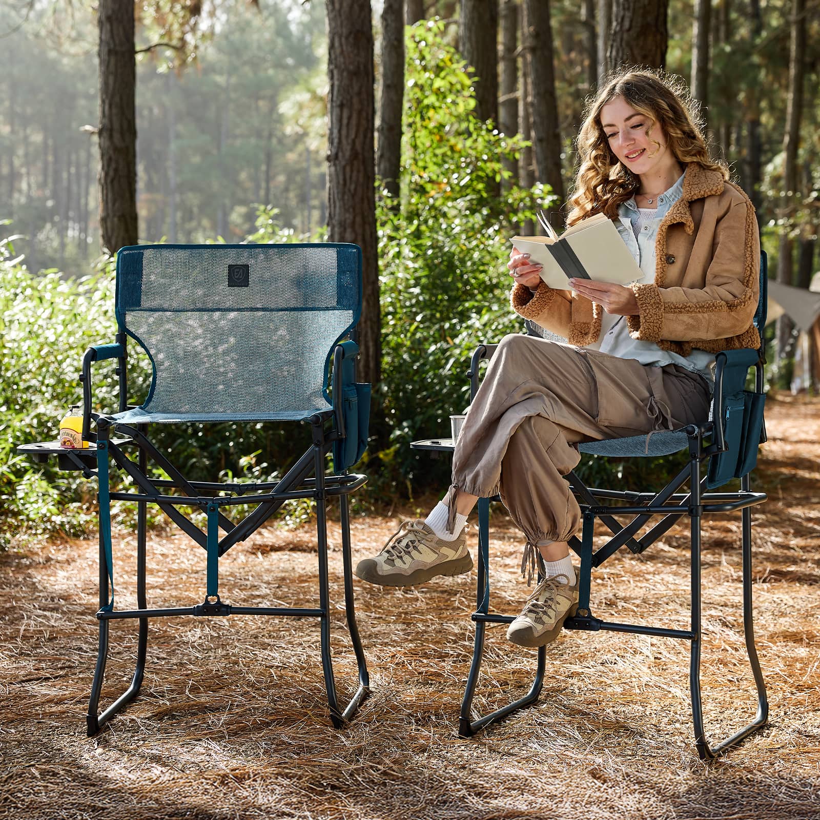 EVER ADVANCED Stretch Mesh Tall Folding Camping Chair - Portal Outdoors