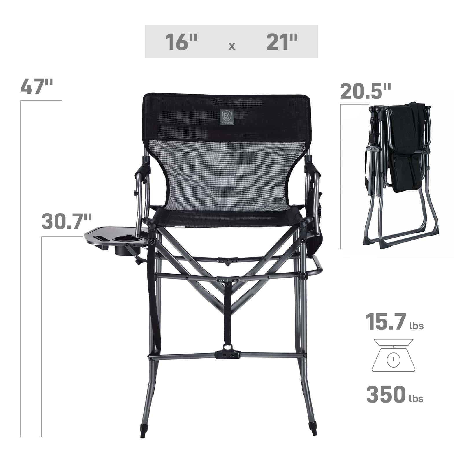EVER ADVANCED Tall Textilene Mesh Director Camping Chair - Portal Outdoors