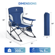 Size Guide for EVER ADVANCED Outdoor  Rocking Chair Blue Color
