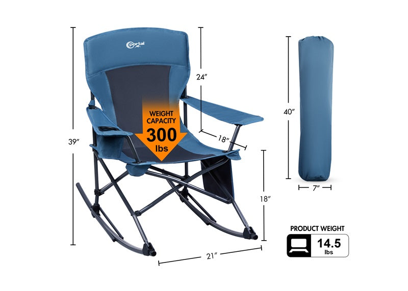 Portal  Heavy Duty Wide-Armrest Portable Rocker Size