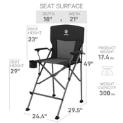 Size Guide for EVER ADVANCED  Tall Camping Chair 