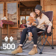 EVER ADVANCED Oversized Folding Camping Chair Rose Gold Color Support 500 lbs