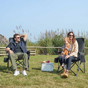 EVER ADVANCED Oversized Folding Camping Chair Gray Color