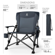 Size Guide for EVER ADVANCED Oversized Folding Camping Chair Gray Color
