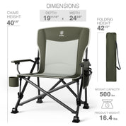 Size Guide for EVER ADVANCED Oversized Folding Camping Chair Support 500 lbs 