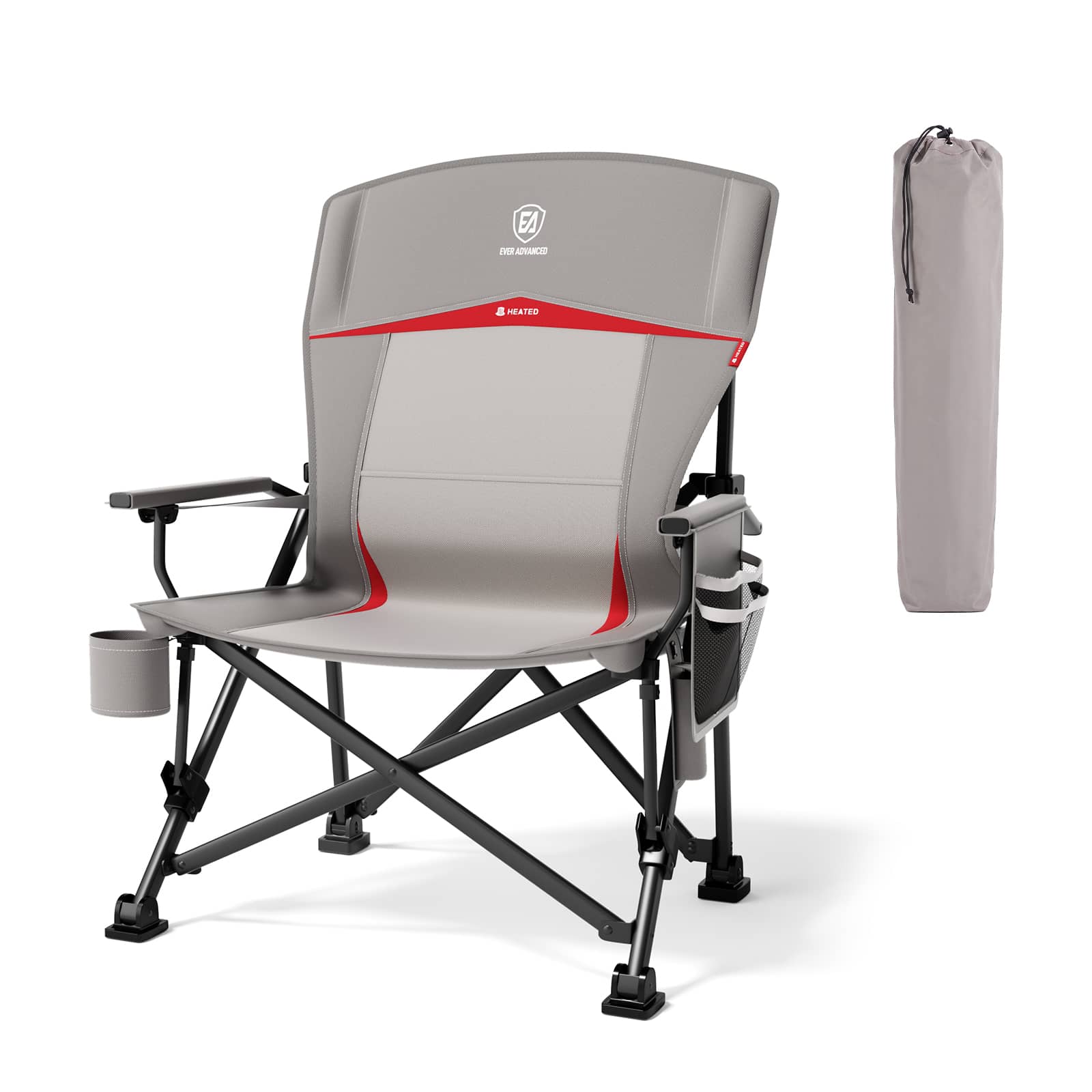 EVER ADVANCED Heated Oversized Folding Camping Chair