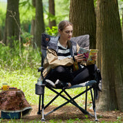 EVER ADVANCED Heated Padded Oversized Folding Camping Chair Gray