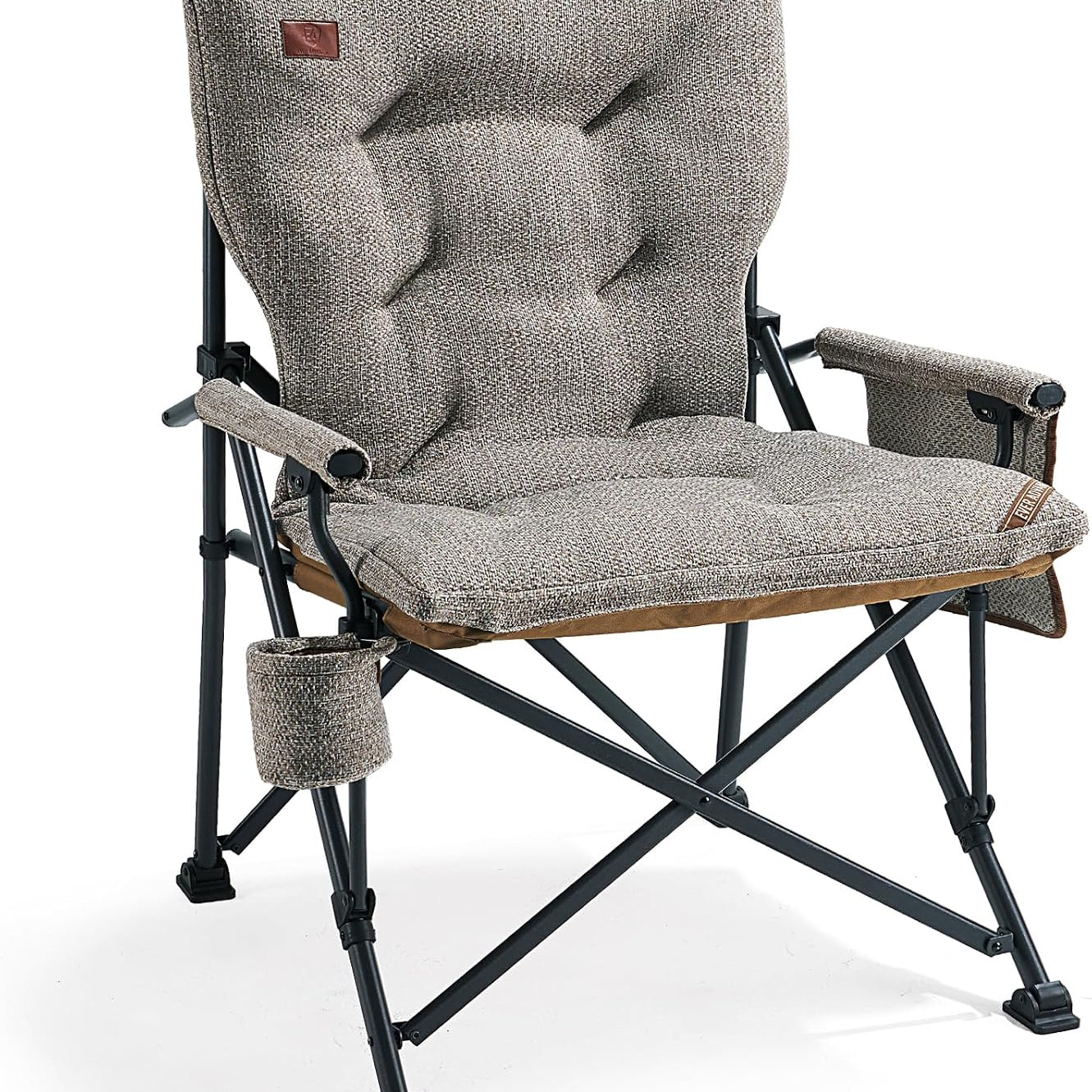 EVER ADVANCED Padded Oversized Folding Camping Chair Brown