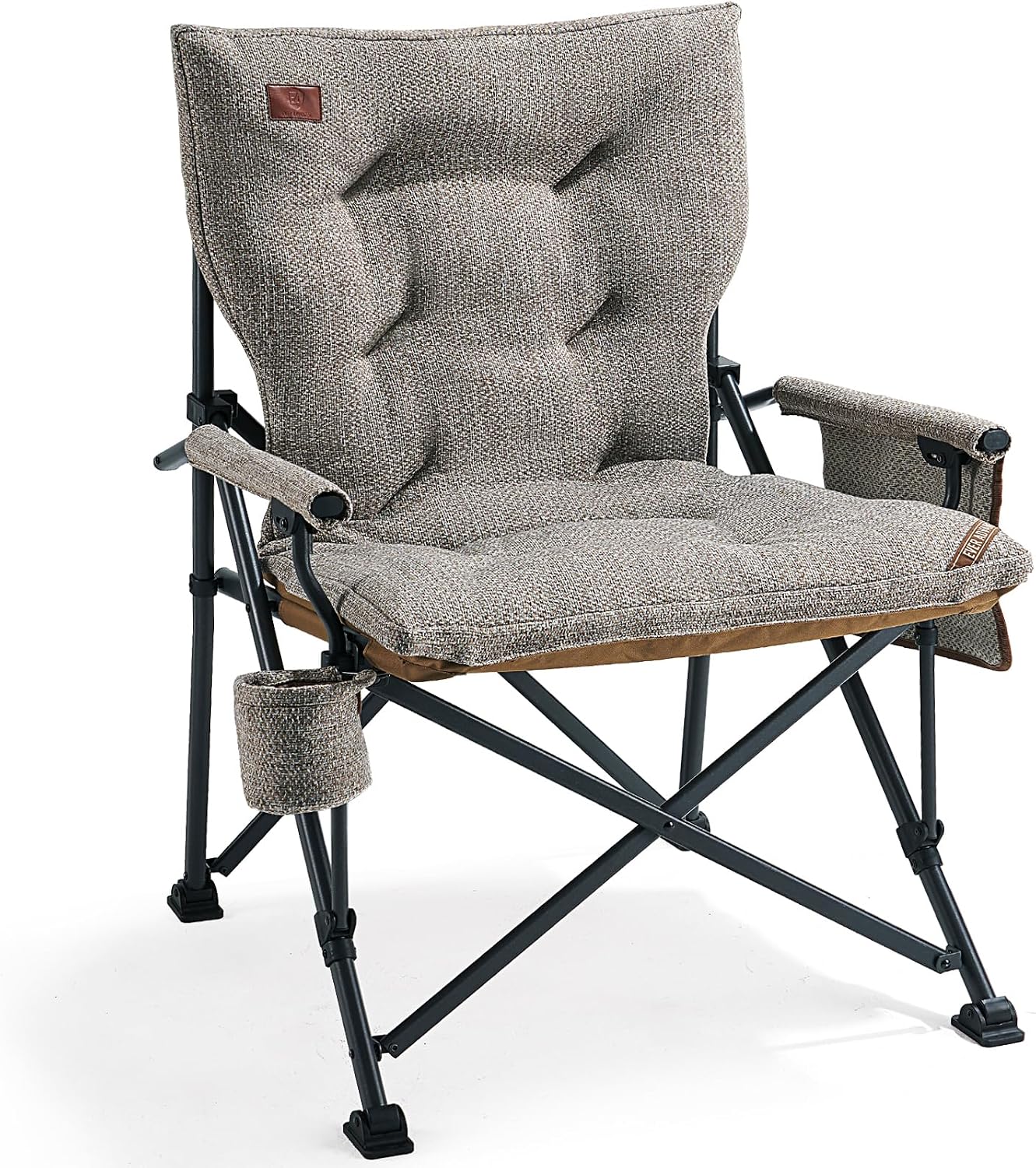 EVER ADVANCED Padded Oversized Folding Camping Chair Brown
