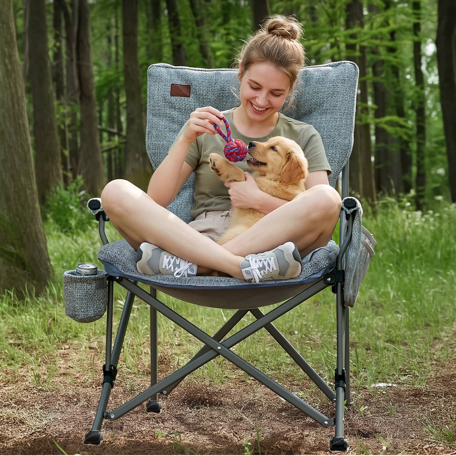 EVER ADVANCED Oversized Folding Camping Chair - Camping Chair