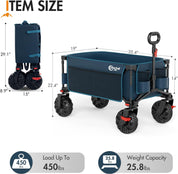 Portal Outdoors All Terrain Folding Wagon Deep Ocen Blue