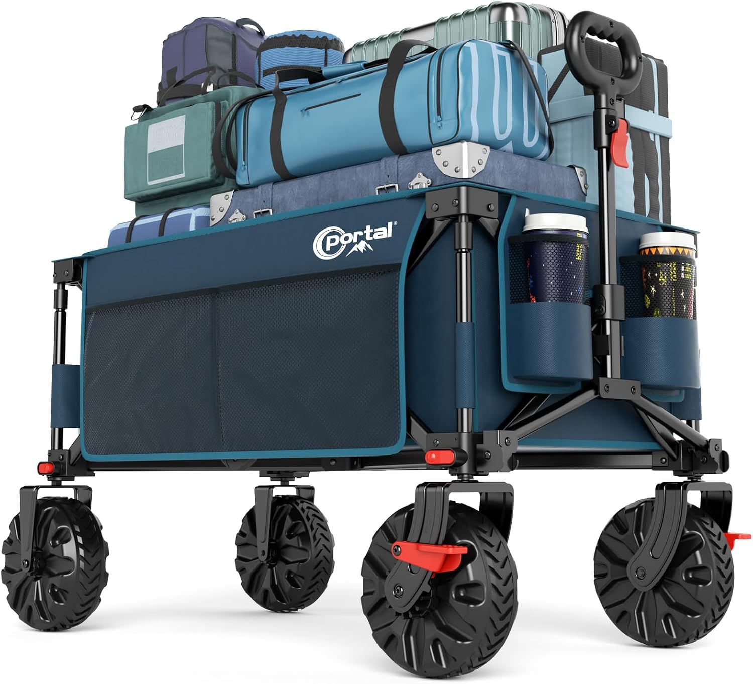 Portal Outdoors All Terrain Folding Wagon Deep Ocen Blue