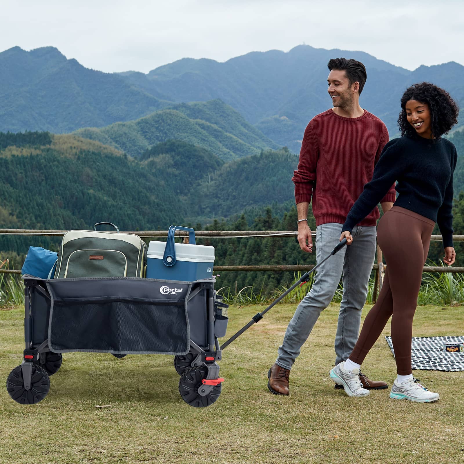 Portal Outdoors All Terrain Folding Wagon Gray