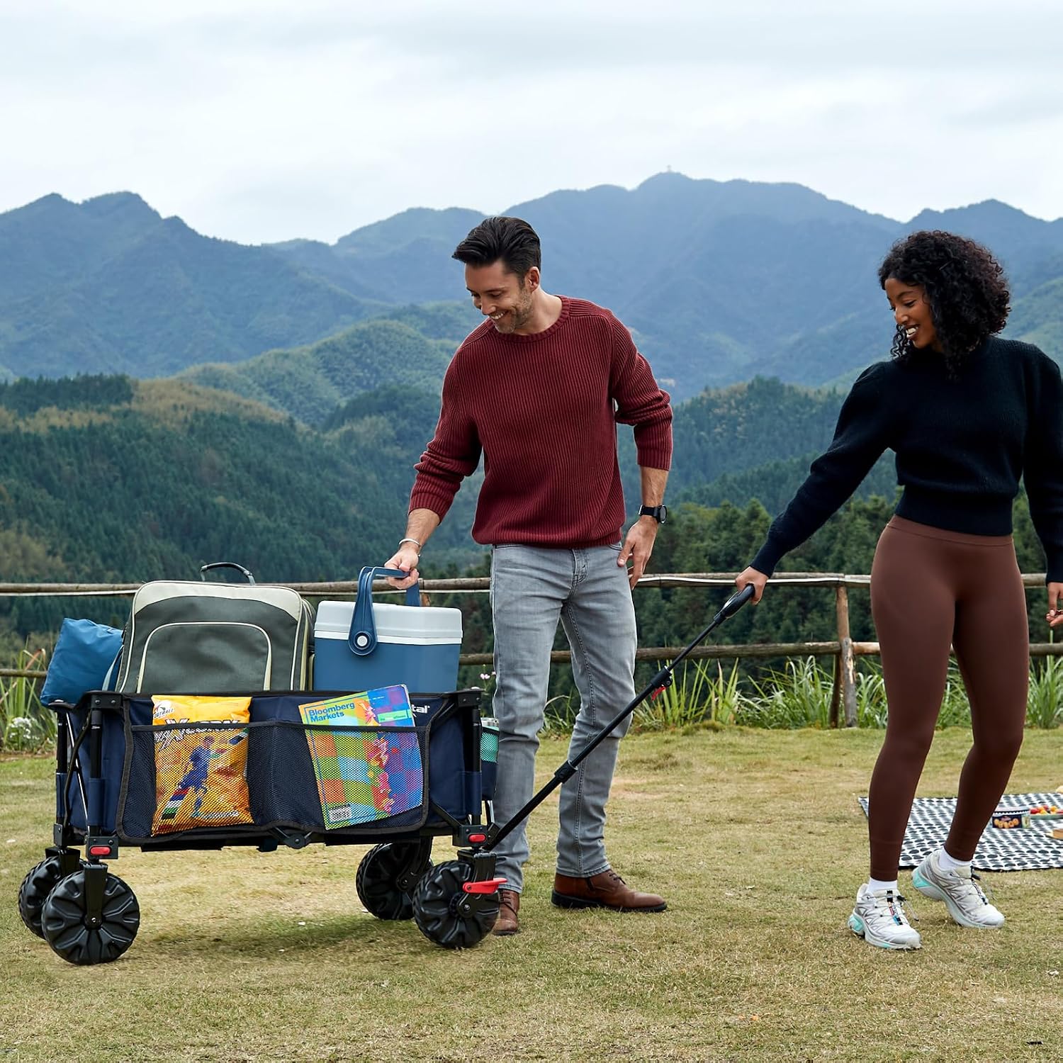 Portal Outdoors All Terrain Folding Wagon Prussian Blue