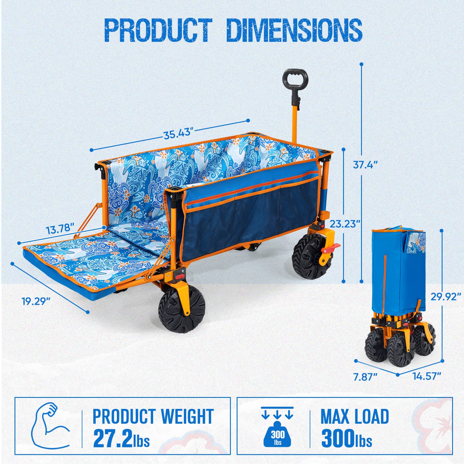 Old Bahama Bay Extra Long Beach Wagon Navy Blue